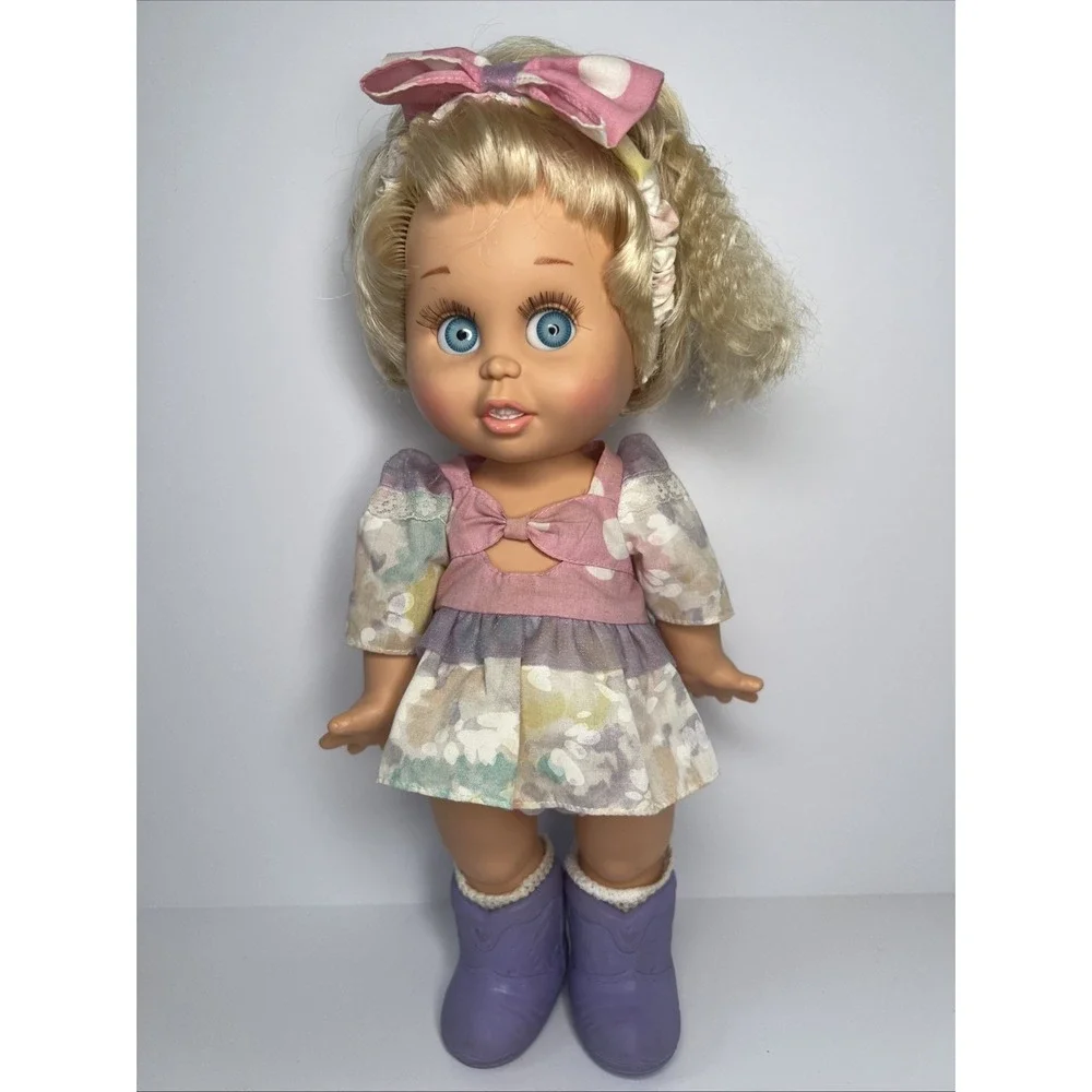 Vintage 1990 Galoob Baby Face So Innocent Cynthia #7 Doll Blonde Blue Eyes